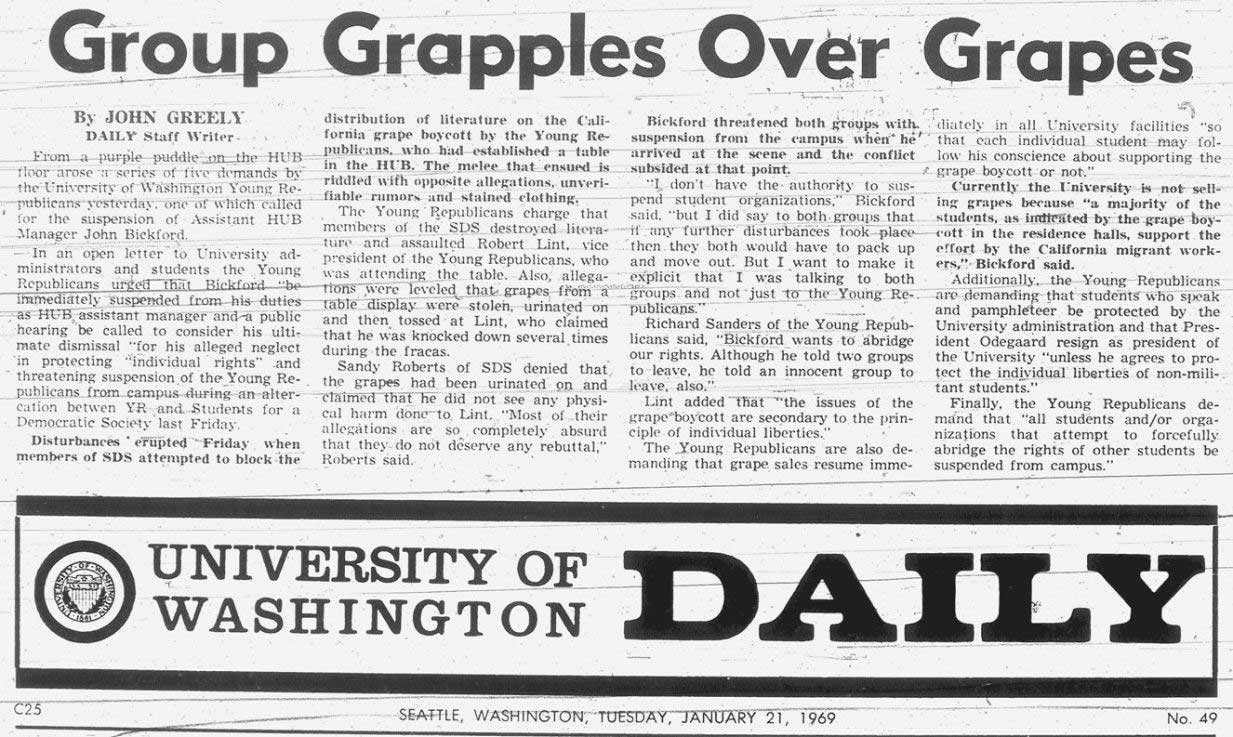 Farmworkers and Grape Boycott News Coverage Seattle Civil Rights and